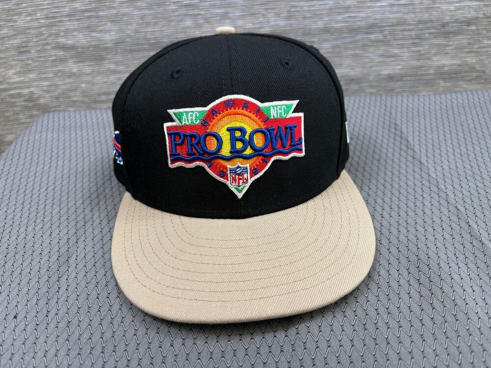Buffalo Bills Hat Cap Fitted Mens 7 5/8 Black Tan NFL Football New Era Pro Bowl